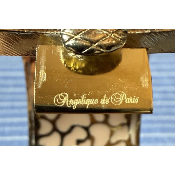 RARE Vintage Angélique de Paris Ivory Resin & Gold over Sterling Hinged‎ Cuff - Picture 6 of 9